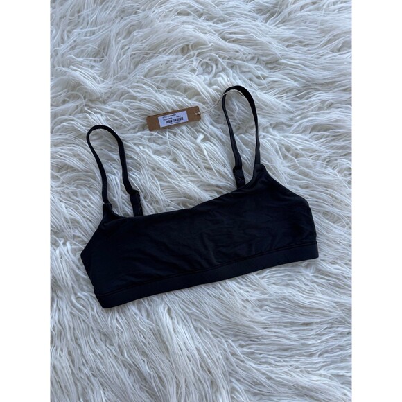 Skims Fits Everybody Scoop Neck Bralette Onyx Size Small - Picture 3 of 7